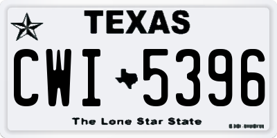 TX license plate CWI5396