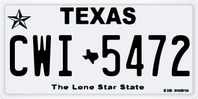 TX license plate CWI5472