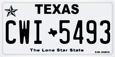 TX license plate CWI5493