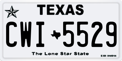 TX license plate CWI5529
