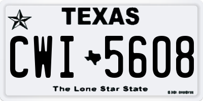 TX license plate CWI5608