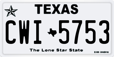 TX license plate CWI5753