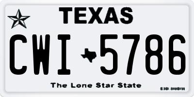 TX license plate CWI5786