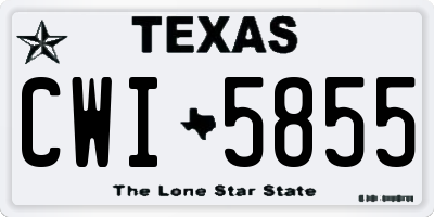TX license plate CWI5855