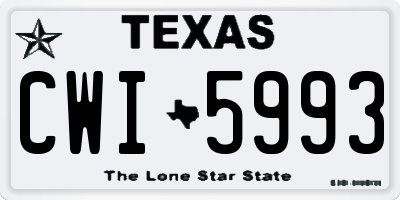 TX license plate CWI5993