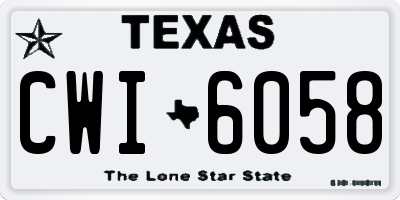 TX license plate CWI6058