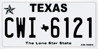 TX license plate CWI6121