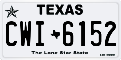 TX license plate CWI6152
