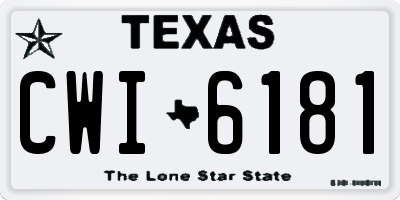 TX license plate CWI6181