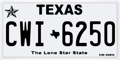 TX license plate CWI6250