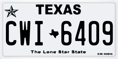 TX license plate CWI6409