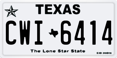 TX license plate CWI6414