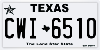 TX license plate CWI6510