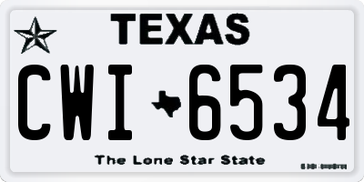 TX license plate CWI6534