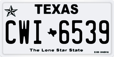 TX license plate CWI6539