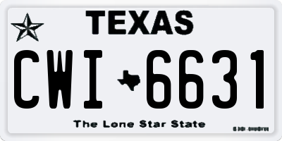 TX license plate CWI6631