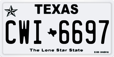 TX license plate CWI6697