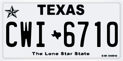 TX license plate CWI6710