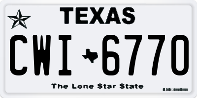 TX license plate CWI6770