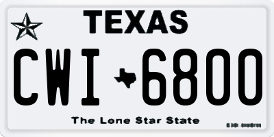 TX license plate CWI6800