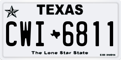 TX license plate CWI6811