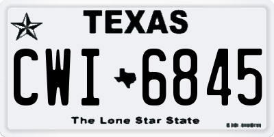 TX license plate CWI6845