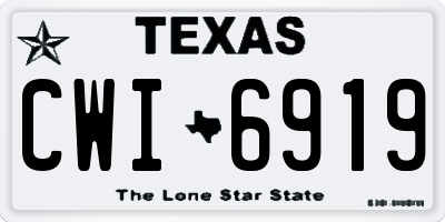 TX license plate CWI6919