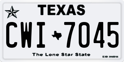 TX license plate CWI7045