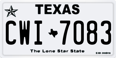 TX license plate CWI7083
