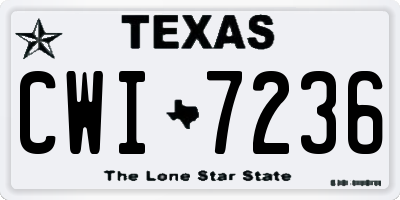 TX license plate CWI7236
