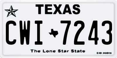 TX license plate CWI7243