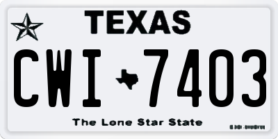TX license plate CWI7403