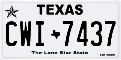 TX license plate CWI7437