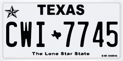 TX license plate CWI7745