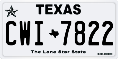 TX license plate CWI7822