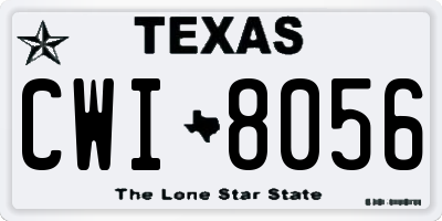 TX license plate CWI8056