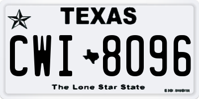 TX license plate CWI8096