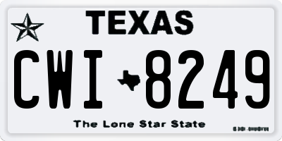 TX license plate CWI8249