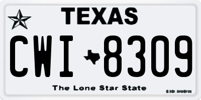 TX license plate CWI8309