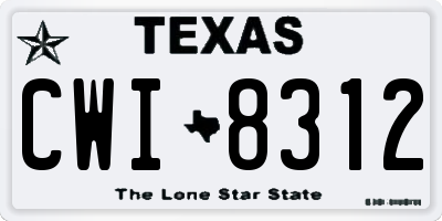 TX license plate CWI8312