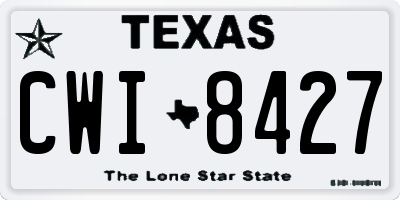 TX license plate CWI8427