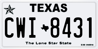 TX license plate CWI8431