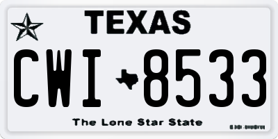 TX license plate CWI8533