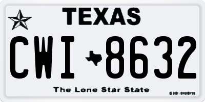 TX license plate CWI8632