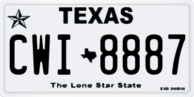 TX license plate CWI8887