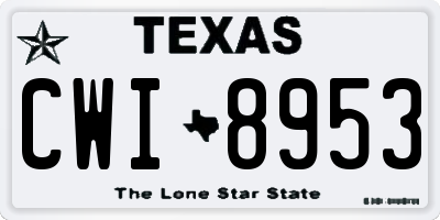 TX license plate CWI8953