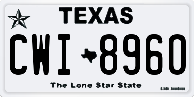 TX license plate CWI8960