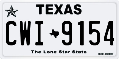 TX license plate CWI9154