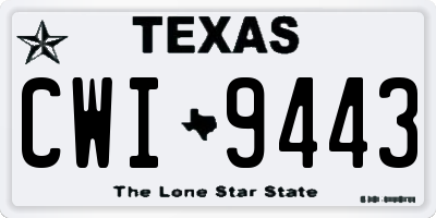 TX license plate CWI9443