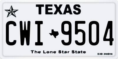 TX license plate CWI9504